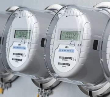 Rząd cyfrowych liczników prądu, koncepcja zużycia energii elektrycznej