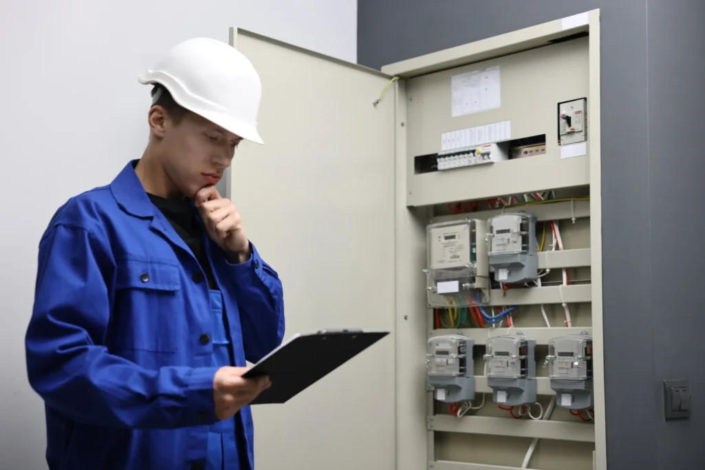 Elektryk sprawdzający liczniki
